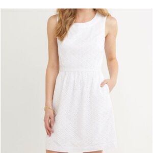 Vineyard Vines White Eyelet Midi Dress